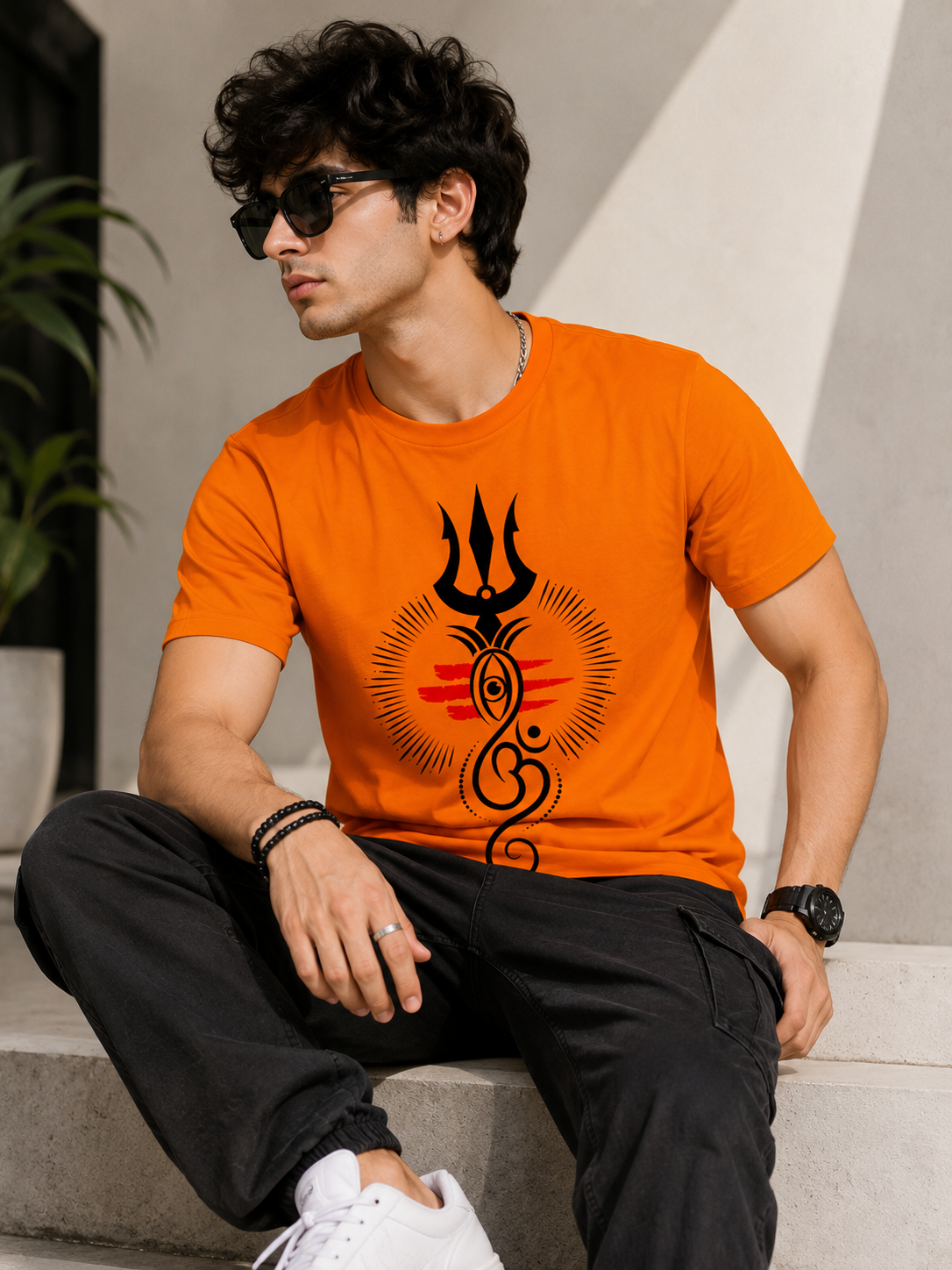 Shiva Trishul Om Graphic T-Shirt for Men