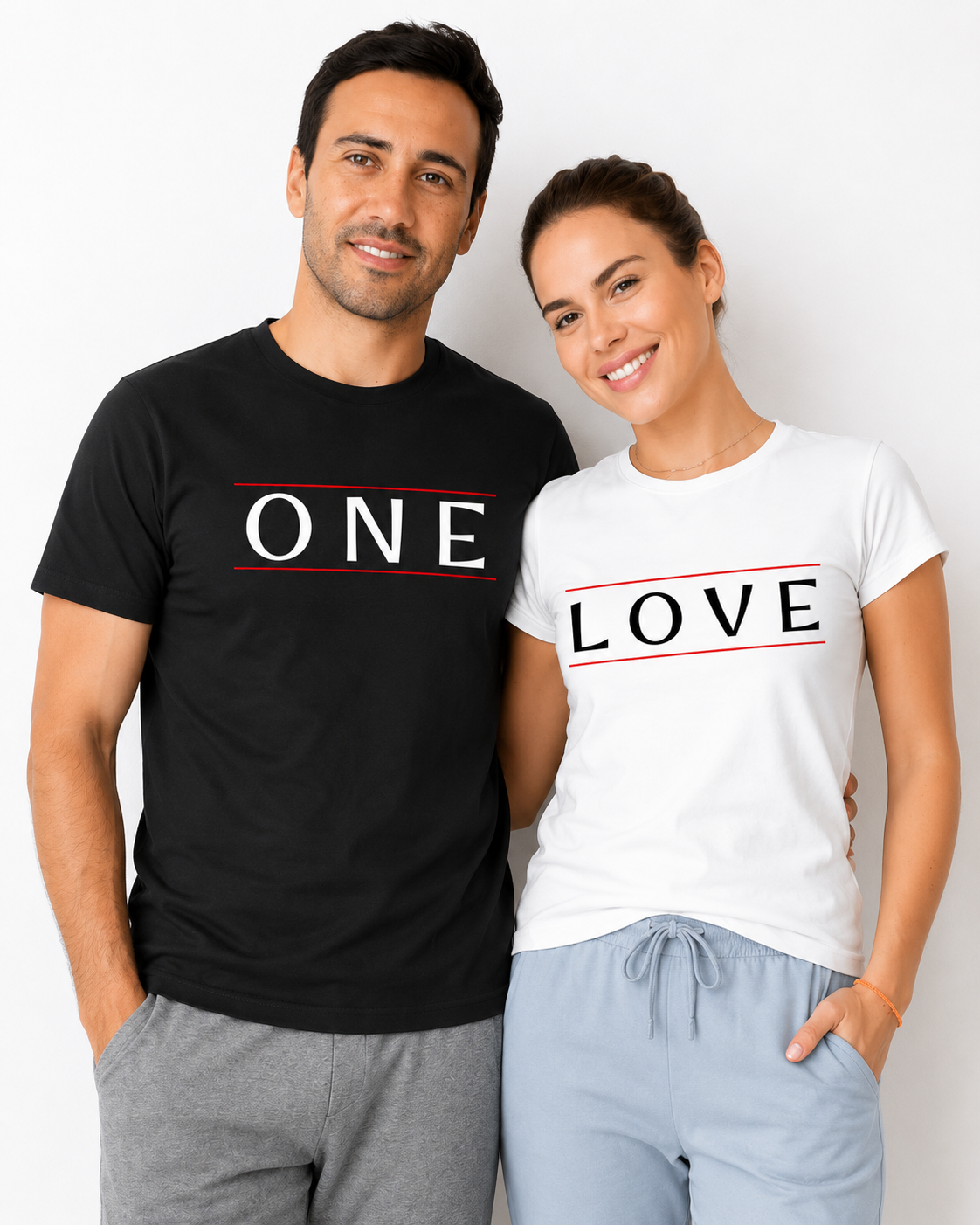 ONE LOVE Matching Couple T-Shirts