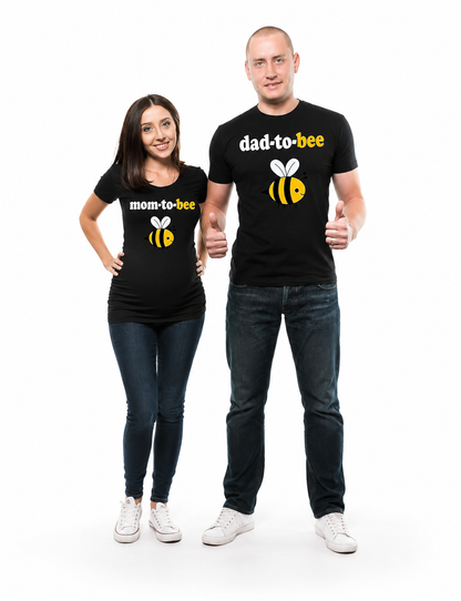 Matching Mom-to-Be & Dad-to-Be Bee Couple T-Shirts