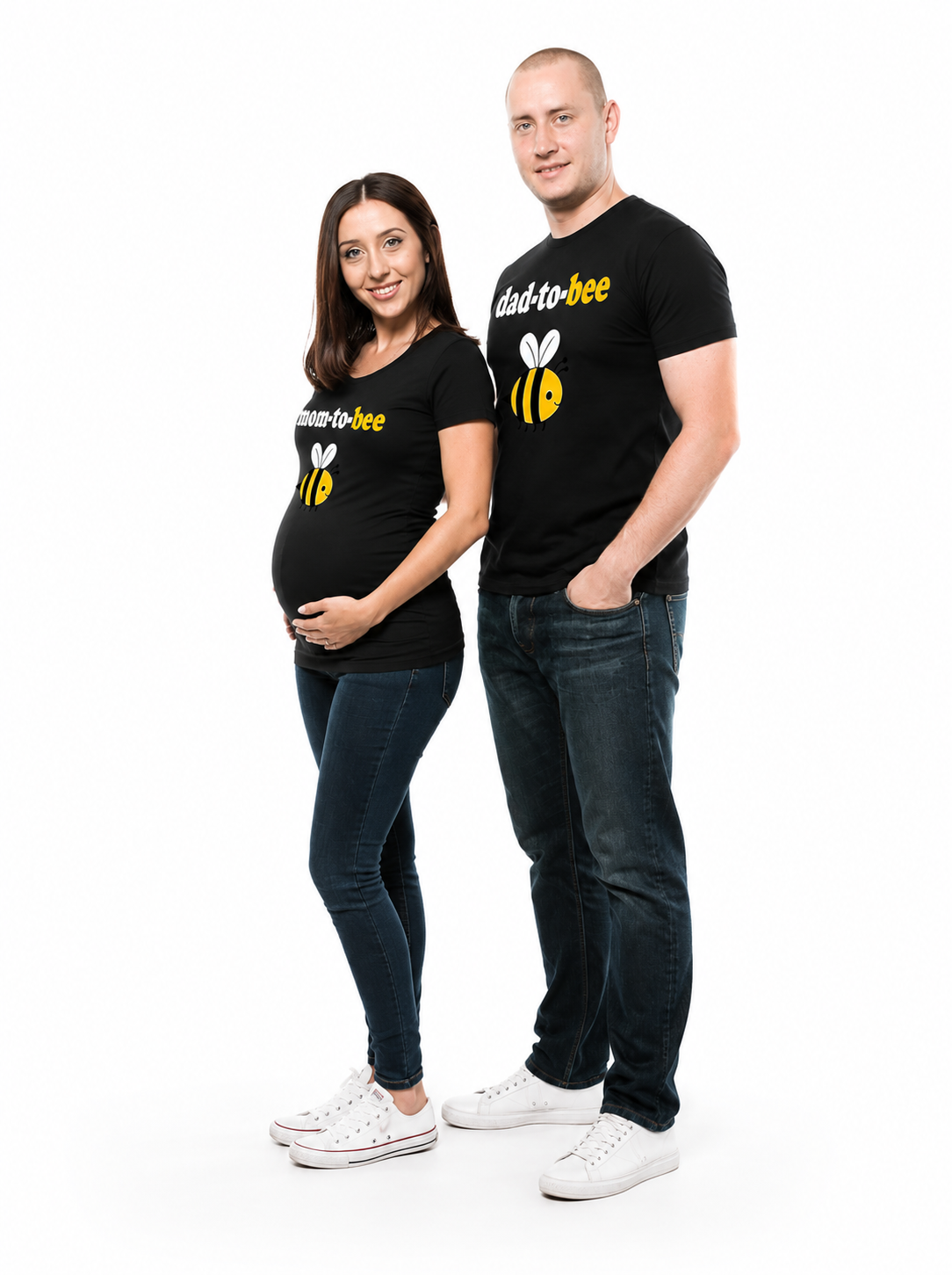 Matching Mom-to-Be & Dad-to-Be Bee Couple T-Shirts