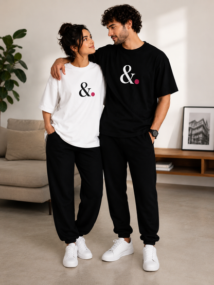 Minimalist Ampersand (&.) Matching Couple T-Shirts