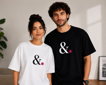 Minimalist Ampersand (&.) Matching Couple T-Shirts