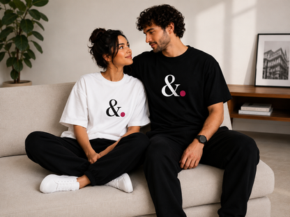 Minimalist Ampersand (&.) Matching Couple T-Shirts