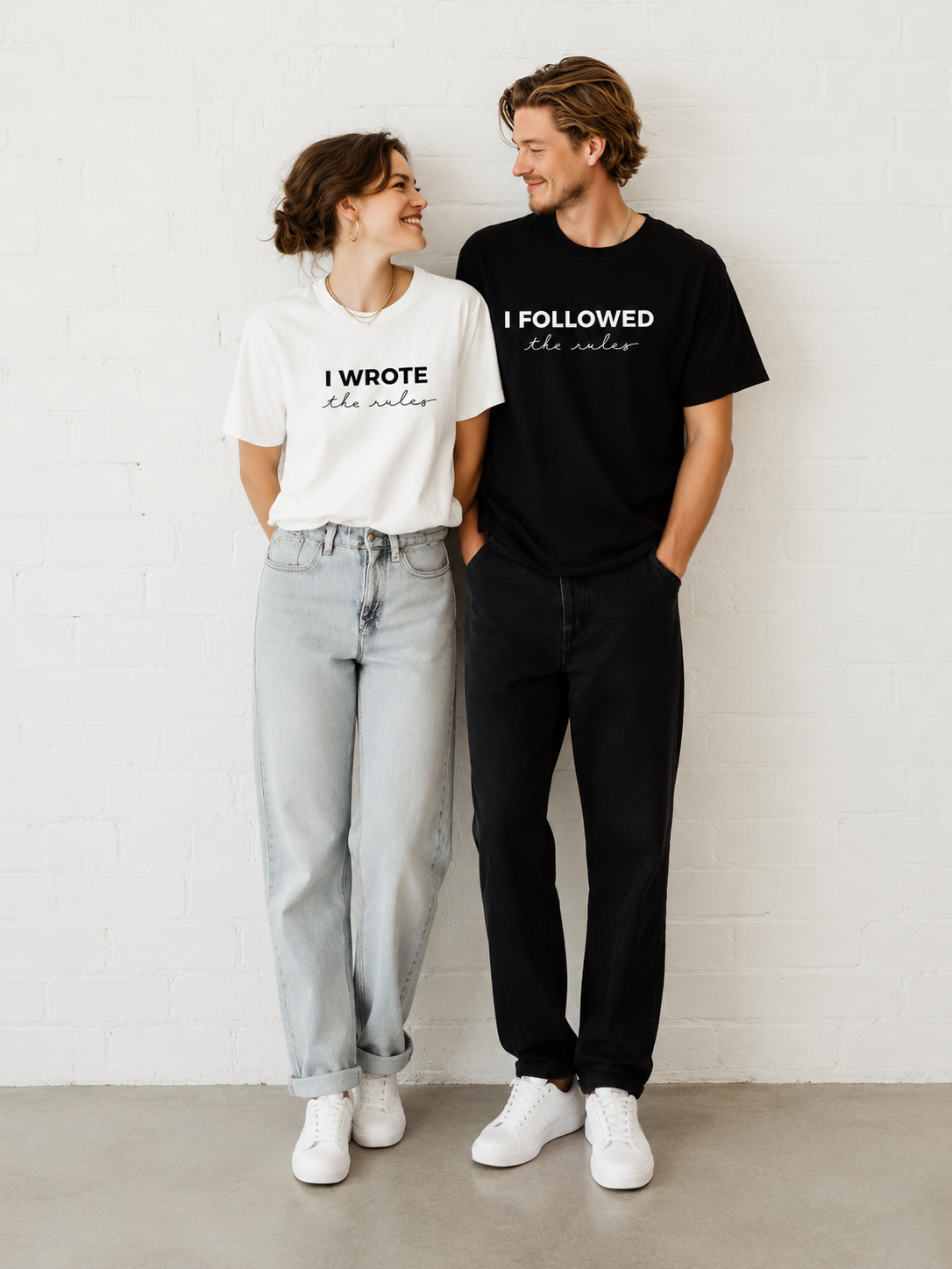 I Wrote the Rules & I Followed the Rules Matching Couple T-Shirts