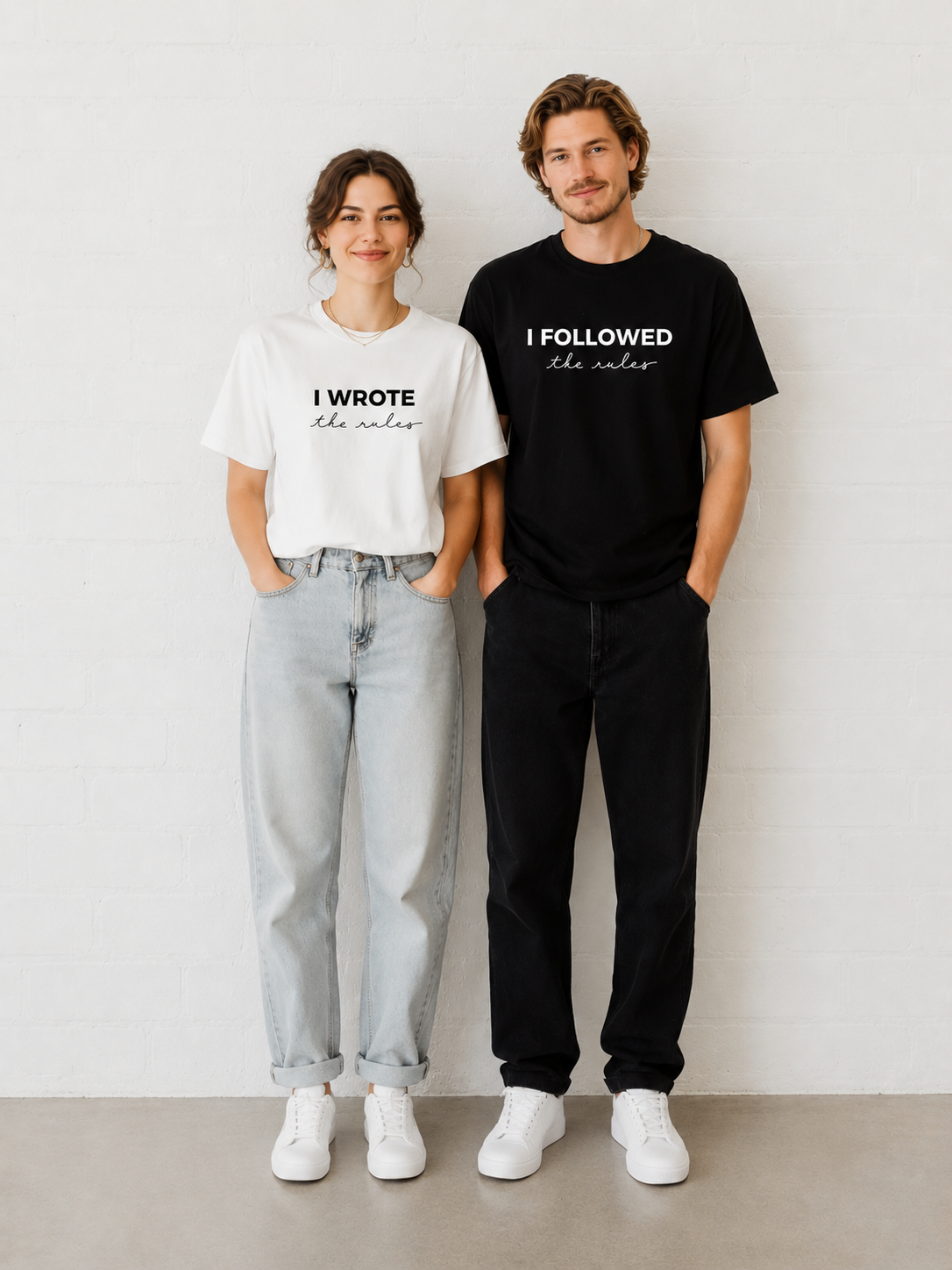 I Wrote the Rules & I Followed the Rules Matching Couple T-Shirts