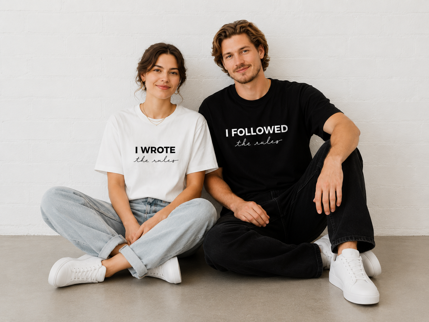 I Wrote the Rules & I Followed the Rules Matching Couple T-Shirts