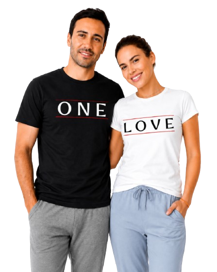 ONE LOVE Matching Couple T-Shirts