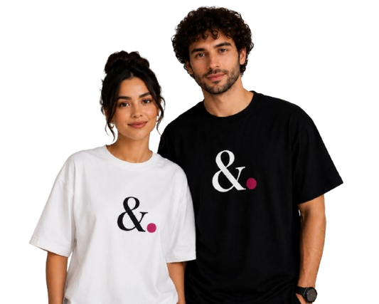 Minimalist Ampersand (&.) Matching Couple T-Shirts
