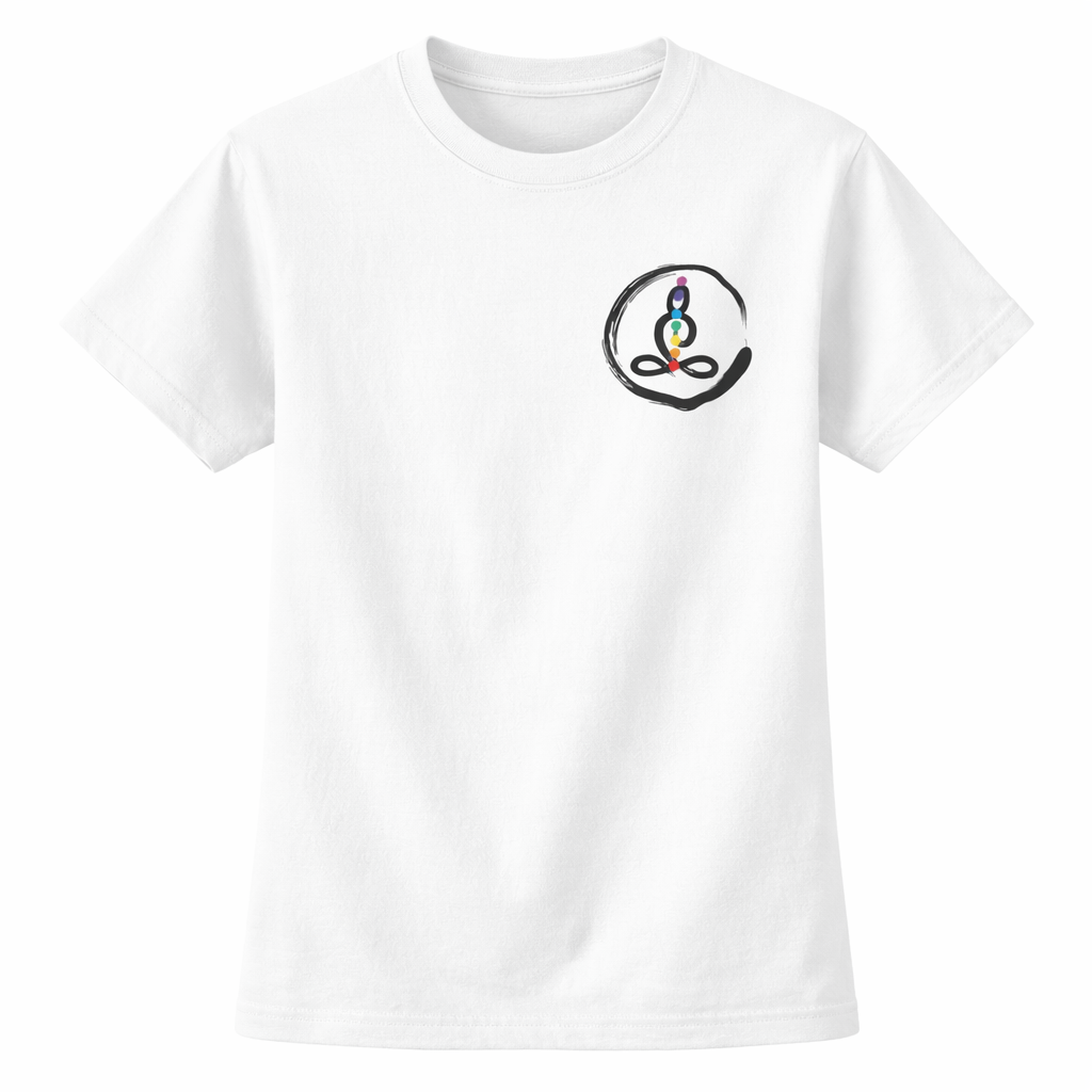 Pd Clori Chakra Meditation T-Shirt | Spiritual Yoga Graphic Tee | Front & Back Print White Cotton T-Shirt