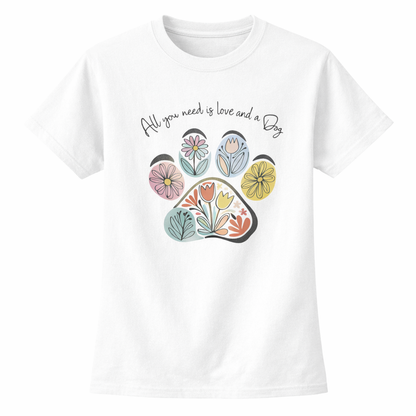 Pd Clori Positive Vibes Paw T-Shirt | Colorful Artistic Graphic Tee | Premium White Cotton T-Shirt