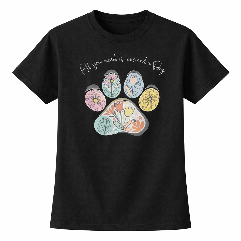 Pd Clori Positive Vibes Paw T-Shirt | Colorful Artistic Graphic Tee | Premium White Cotton T-Shirt
