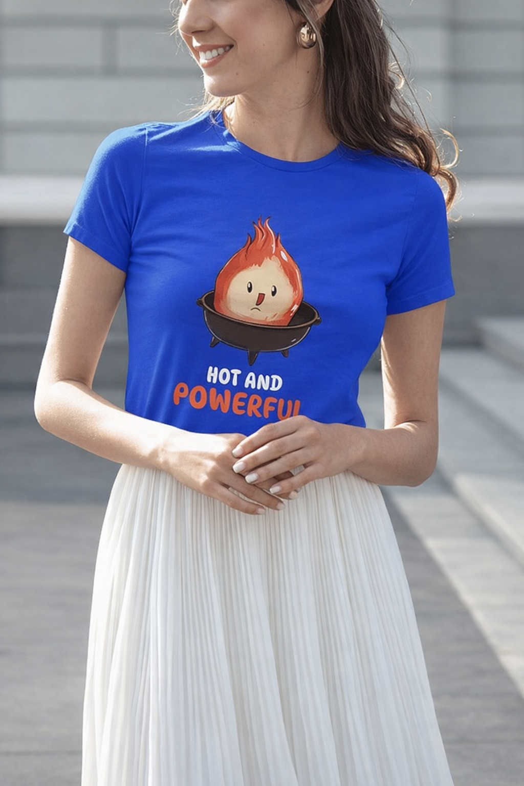 Hot and Powerful Flame Graphic Print Women’s T-Shirt – Bold Cotton Casual Tee