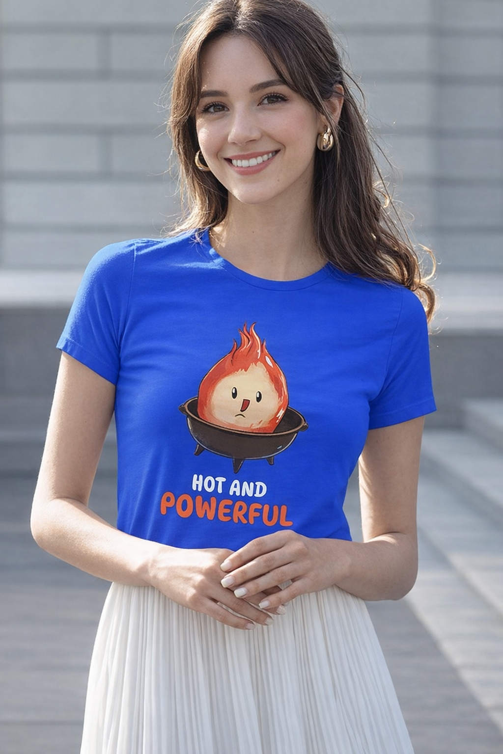 Hot and Powerful Flame Graphic Print Women’s T-Shirt – Bold Cotton Casual Tee