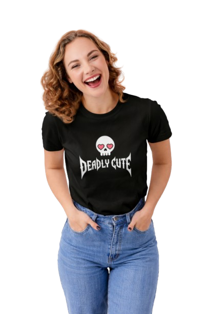 Pd Clori Deadly Cute T-Shirt | Cute Skull Graphic Tee | Aesthetic Black Cotton T-Shirt