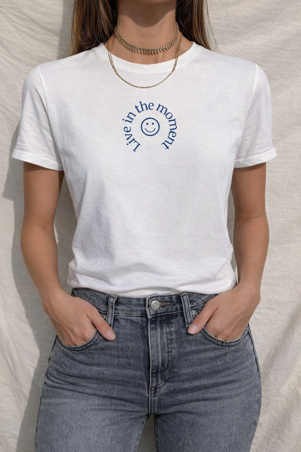 Live in the Moment – Minimal Aesthetic Graphic T-Shirt