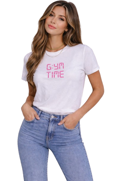 Glam Time – Minimal Pink Graphic T-Shirt