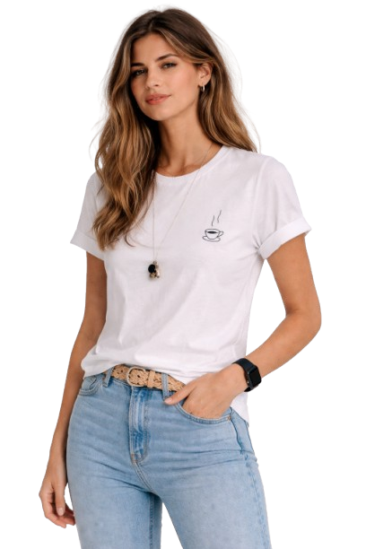 Minimal Coffee Cup Graphic T-Shirt – Everyday Calm Aesthetic Tee