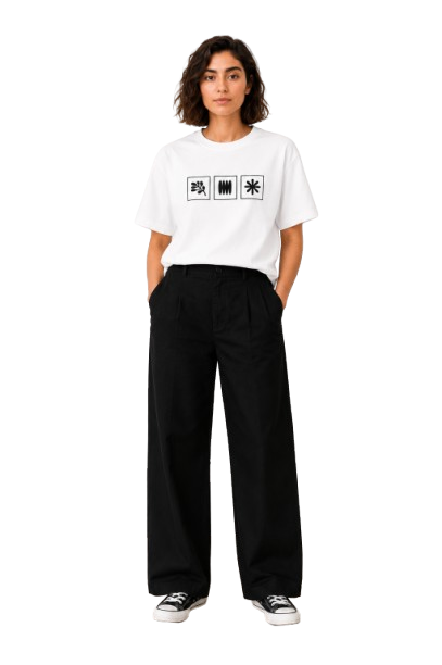 Black Minimal Abstract Graphic T-Shirt for Women | Aesthetic Casual Tee by Pd Clori