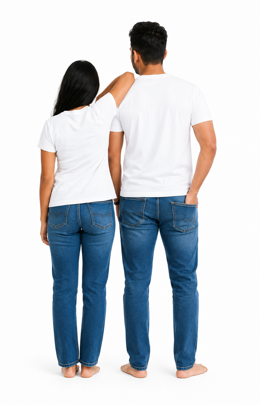 King & Queen Couple White T-Shirts for Men & Women | Matching Couple Tees by Pd Clori