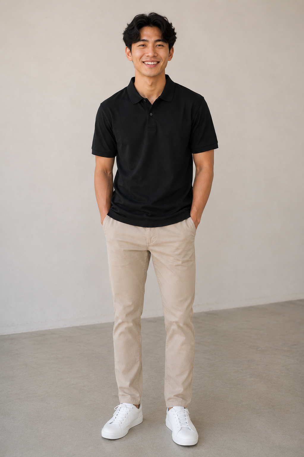 Classic Black Polo T-Shirt for Men | Smart Casual Collared Cotton Polo Tee