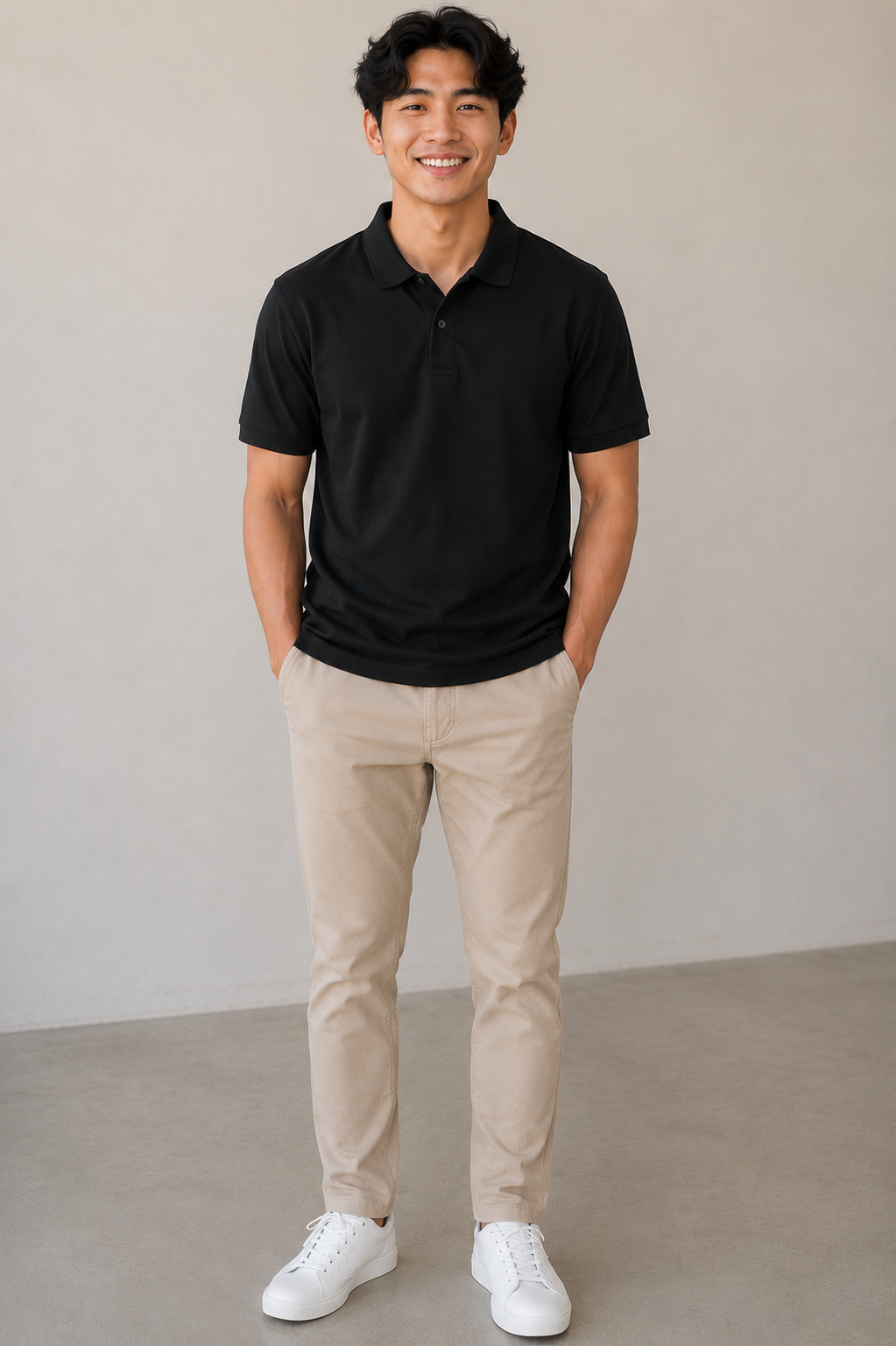 Classic Black Polo T-Shirt for Men | Smart Casual Collared Cotton Polo Tee