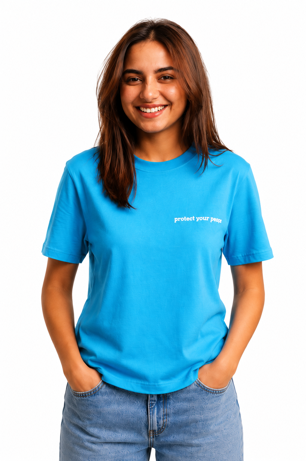 Protect Your Peace Graphic T-Shirt for Women | Minimalist Positive Quote Casual Tee