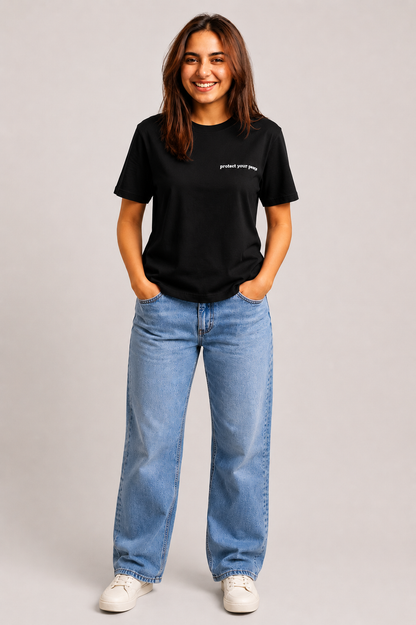 Protect Your Peace Graphic T-Shirt for Women | Minimalist Positive Quote Casual Tee