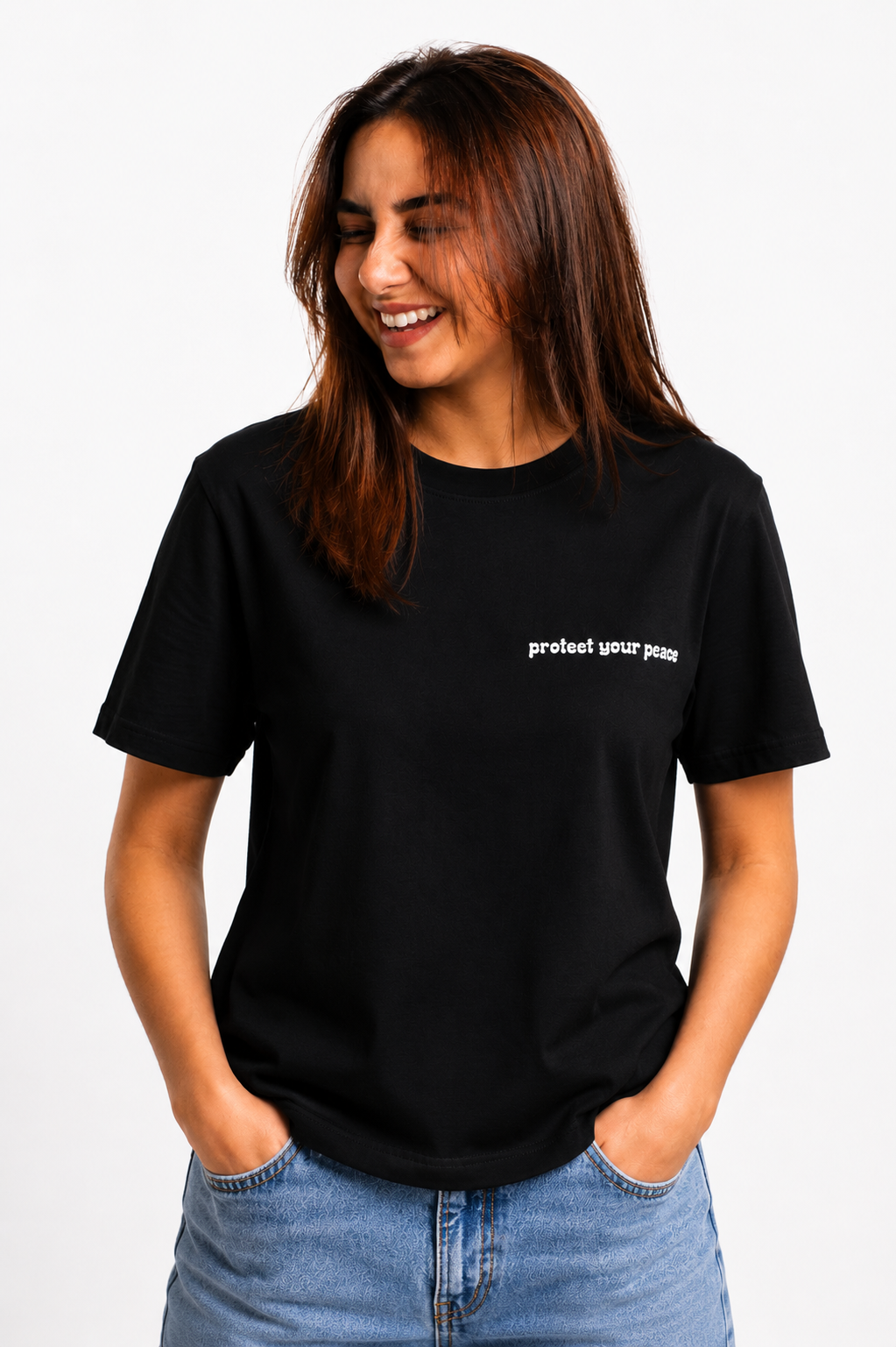 Protect Your Peace Graphic T-Shirt for Women | Minimalist Positive Quote Casual Tee