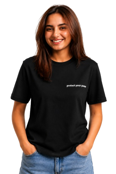 Protect Your Peace Graphic T-Shirt for Women | Minimalist Positive Quote Casual Tee