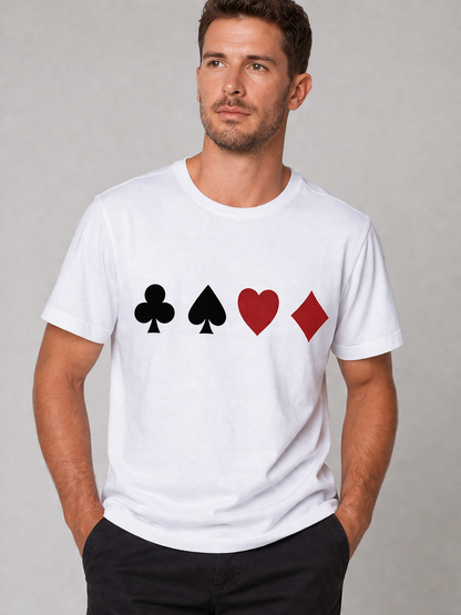 Pd Clori Playing Cards Graphic White T-Shirt for Men