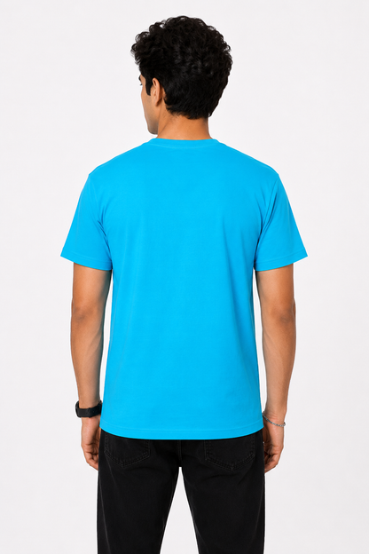 Men’s Blue Heart Printed T-Shirt – Regular Fit Casual Cotton Tee
