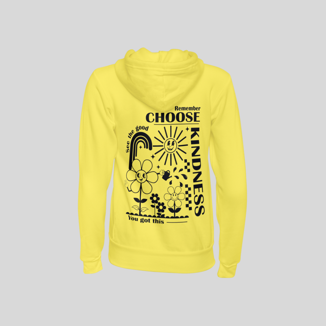 Kindness Cotton Hooded Sweatshirt For Unisex - Clori