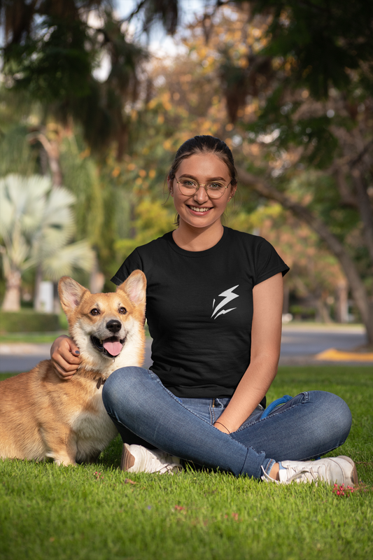 Women’s Black Lightning Bolt T-Shirt – Bold & Casual