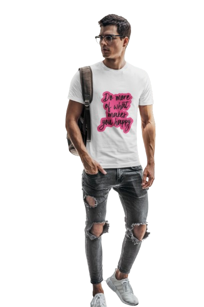 Men’s Black “Do More of What Makes You Happy” Graphic T-Shirt