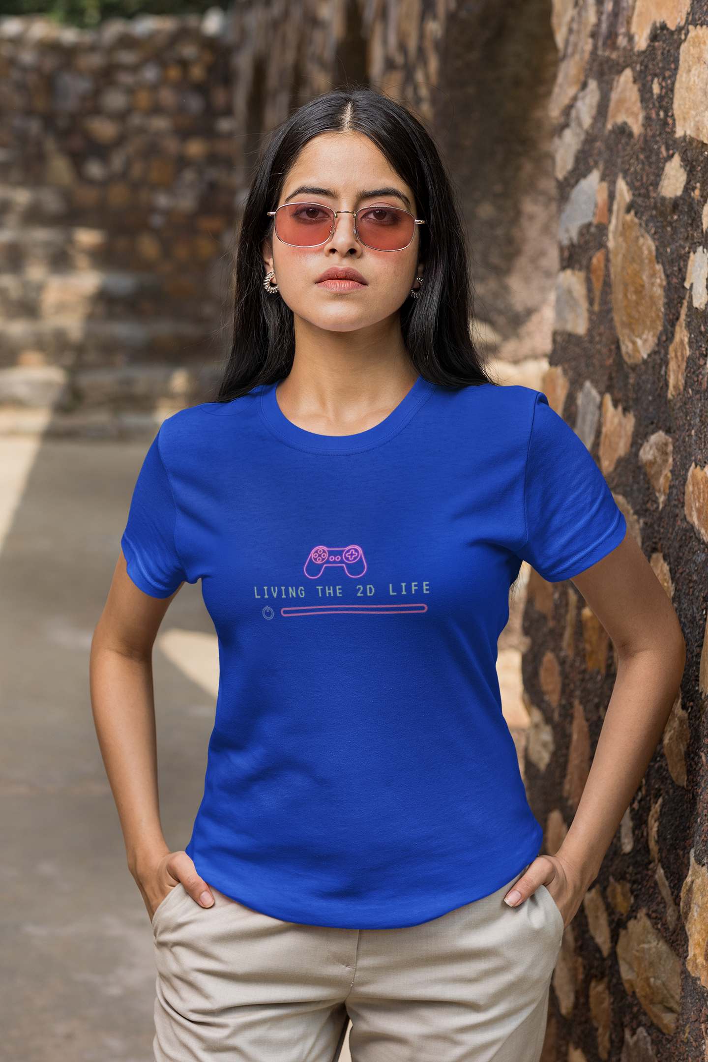 Vintage 2D Game Women's Regular Cotton T-Shirt - Retro Gaming Graphic Tee