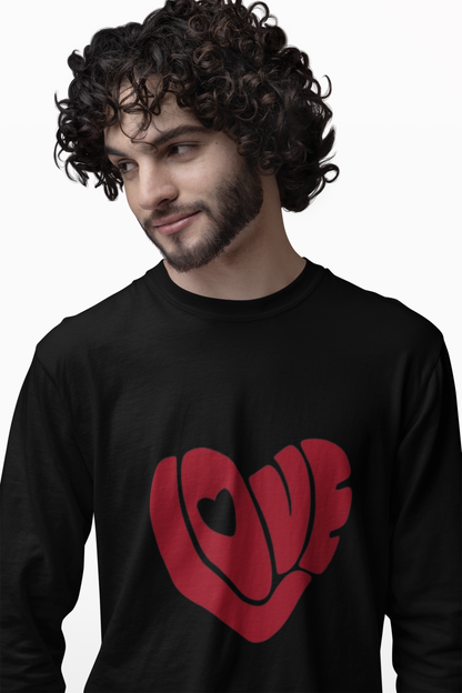 LOVE Graphic Print Men’s White T-Shirt – Minimal Cotton Casual Tee