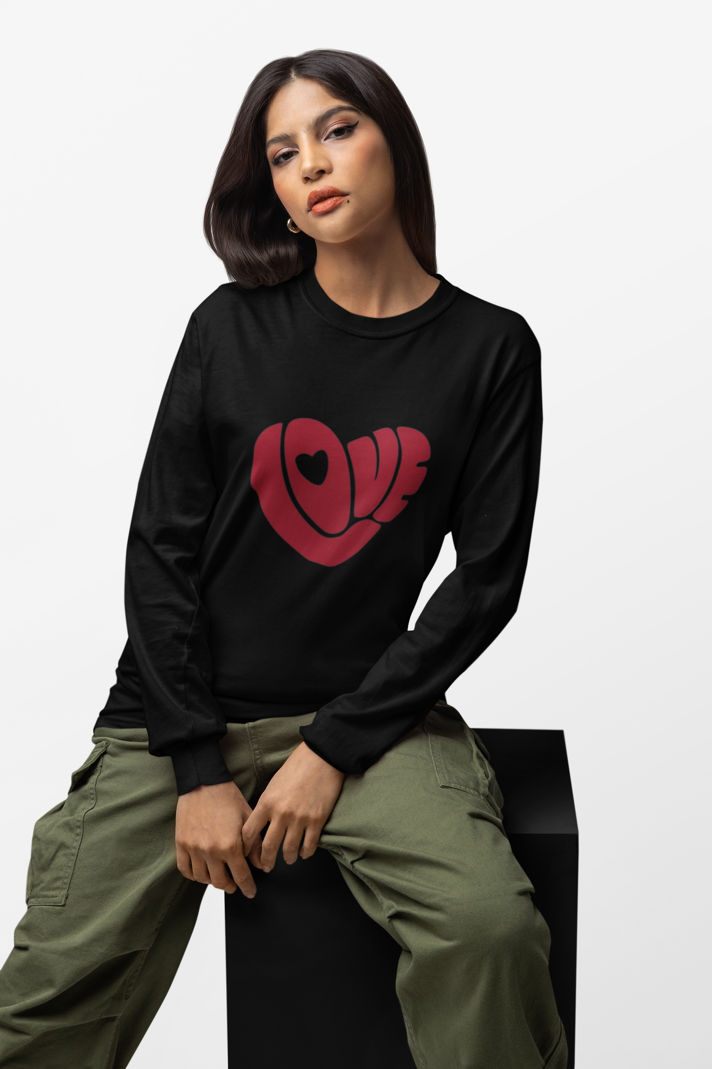 Women’s LOVE Graphic White Cotton T-Shirt | Casual Round Neck Tee