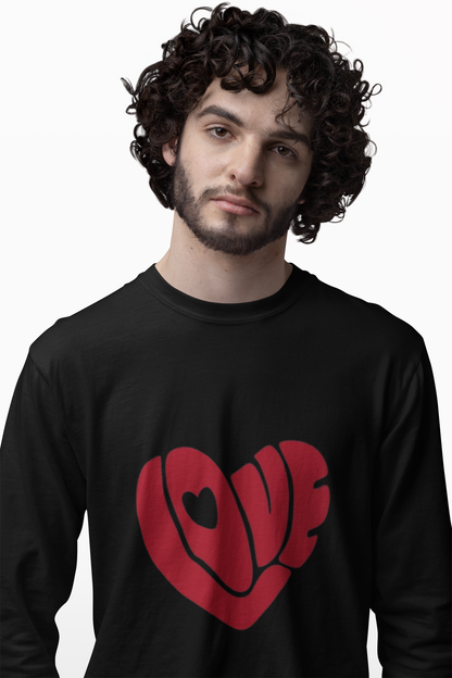 LOVE Graphic Print Men’s White T-Shirt – Minimal Cotton Casual Tee