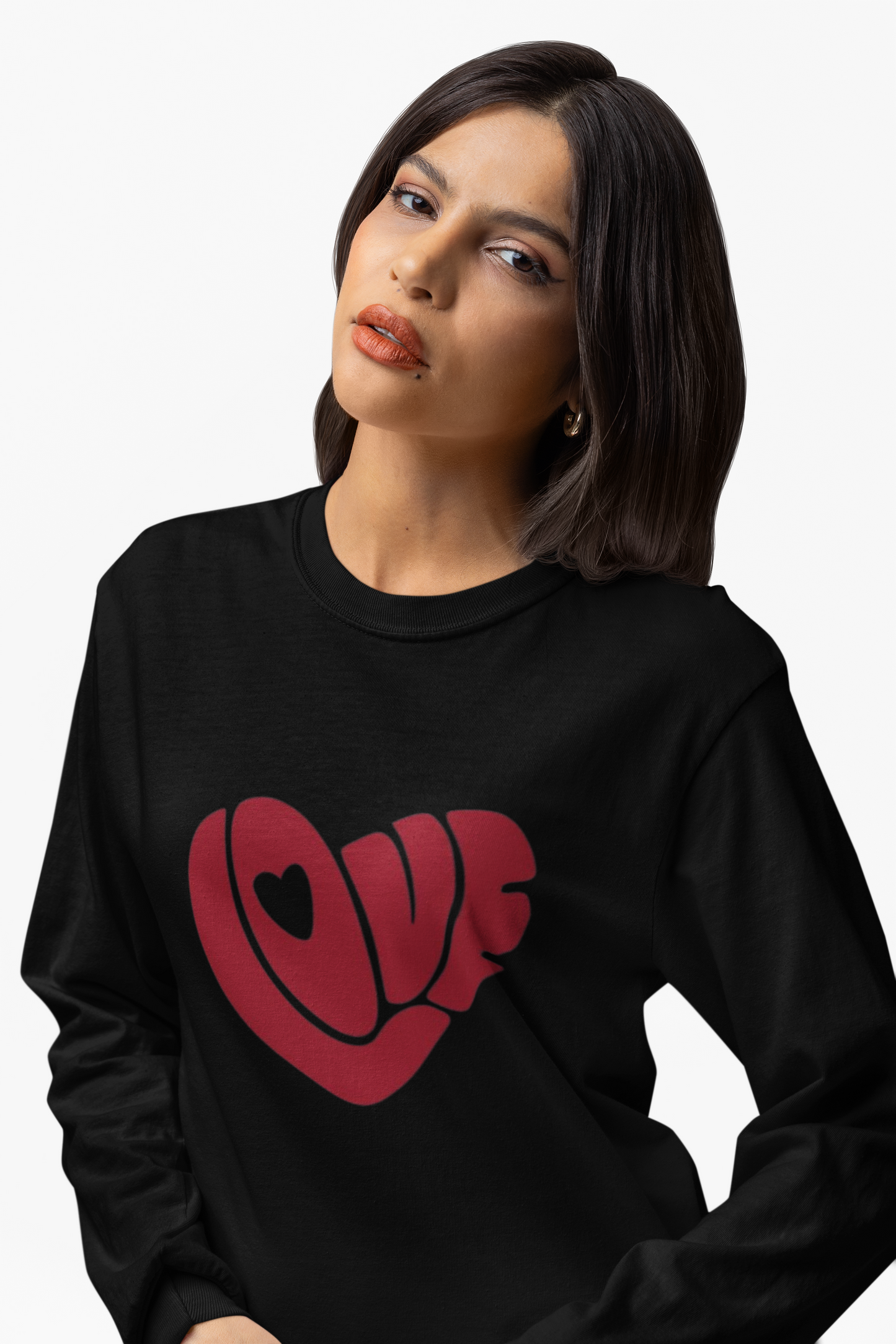Women’s LOVE Graphic White Cotton T-Shirt | Casual Round Neck Tee