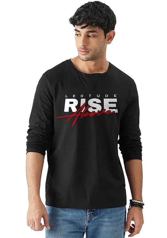 Rise Above Graphic Print Men’s T-Shirt – Motivational Cotton Casual Tee