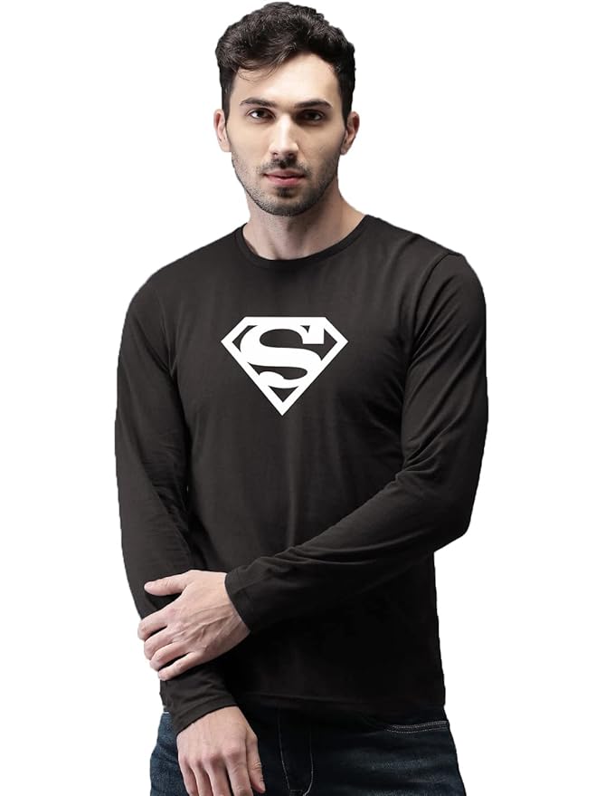 Superman Logo Graphic Print Men’s T-Shirt – Superhero Cotton Casual Tee