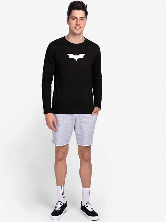 Batman Logo Graphic Print Men’s T-Shirt – Superhero Cotton Casual Tee