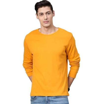 Mustard Yellow Full Sleeve Men’s T-Shirt – Premium Cotton Casual Wear