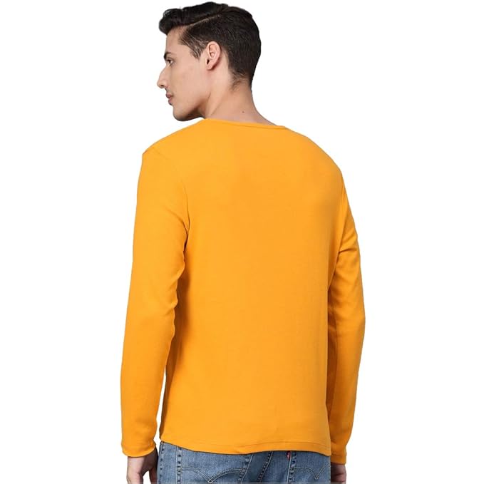 Mustard Yellow Full Sleeve Men’s T-Shirt – Premium Cotton Casual Wear