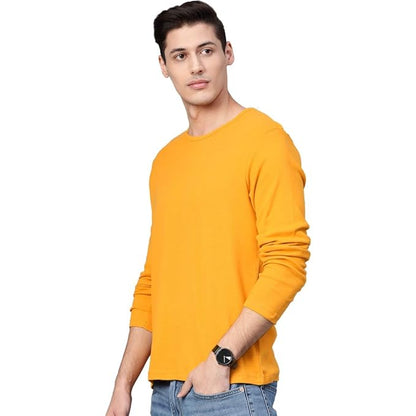 Mustard Yellow Full Sleeve Men’s T-Shirt – Premium Cotton Casual Wear