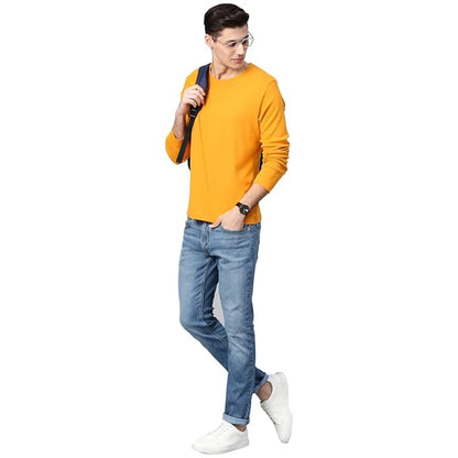 Mustard Yellow Full Sleeve Men’s T-Shirt – Premium Cotton Casual Wear