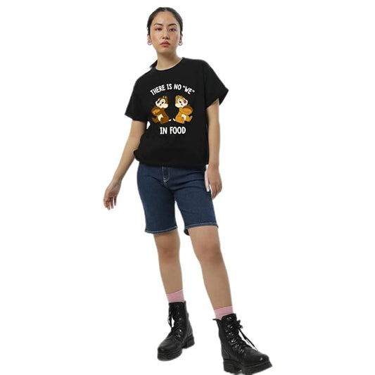 There Is No "We" in Food Cartoon Printed T-Shirt