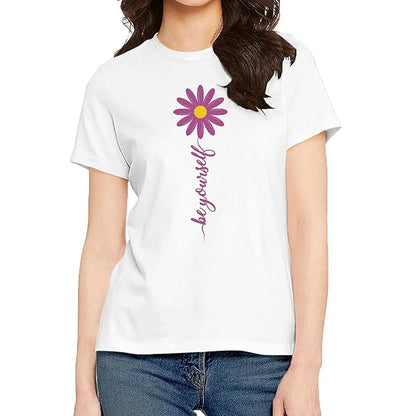 Be Yourself Daisy Graphic White T-Shirt