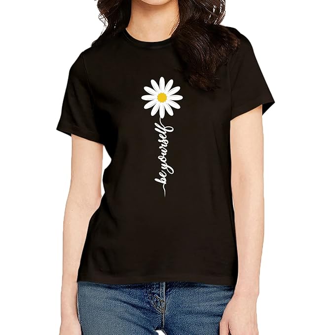 Be Yourself Daisy Graphic White T-Shirt