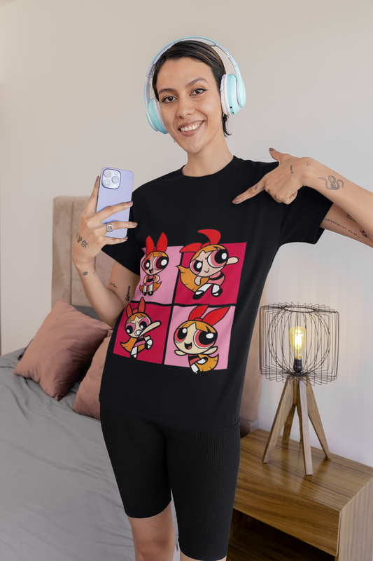Powerpuff Girls Graphic Printed T-Shirt | Blossom Cartoon Style Tee